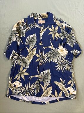 Men's Vintage Floral Hawaiian Button Down Shirt M